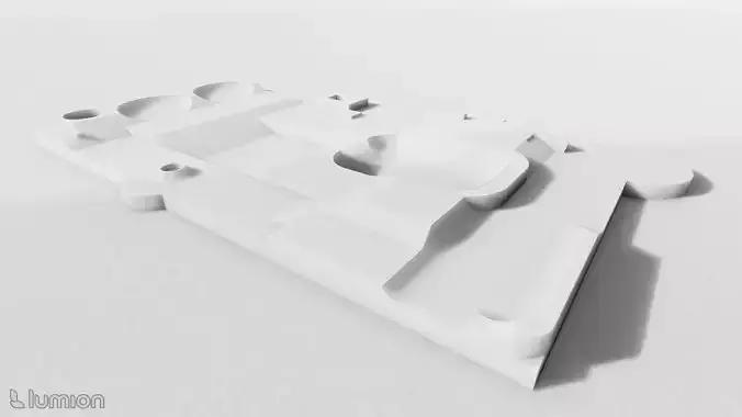 Skatepark Low-poly 3D model