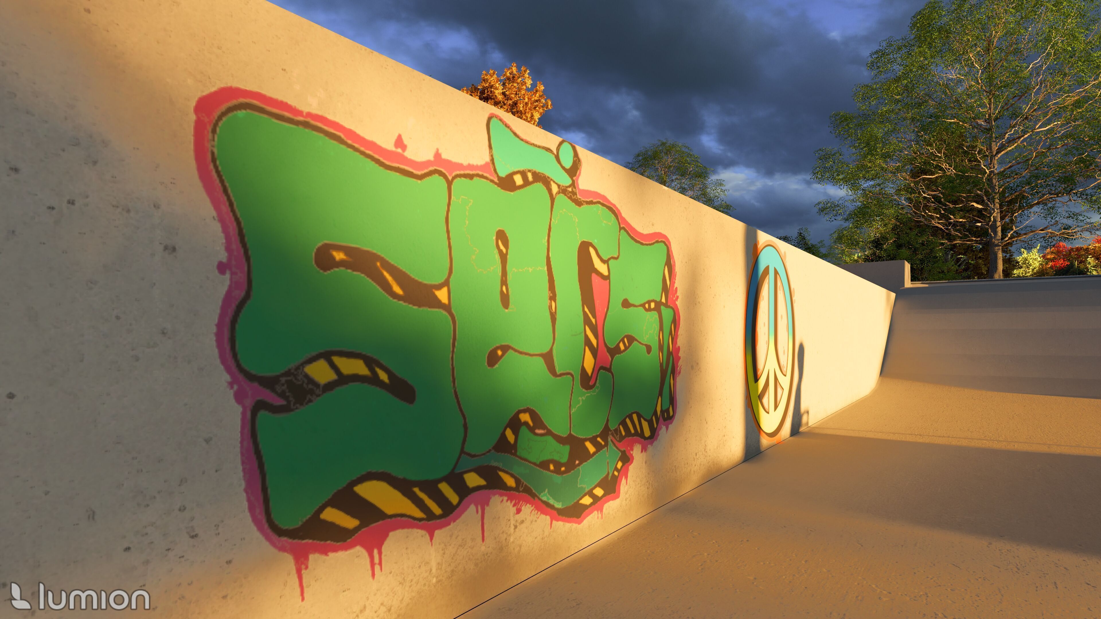 Skatepark Low-poly 3D model_8