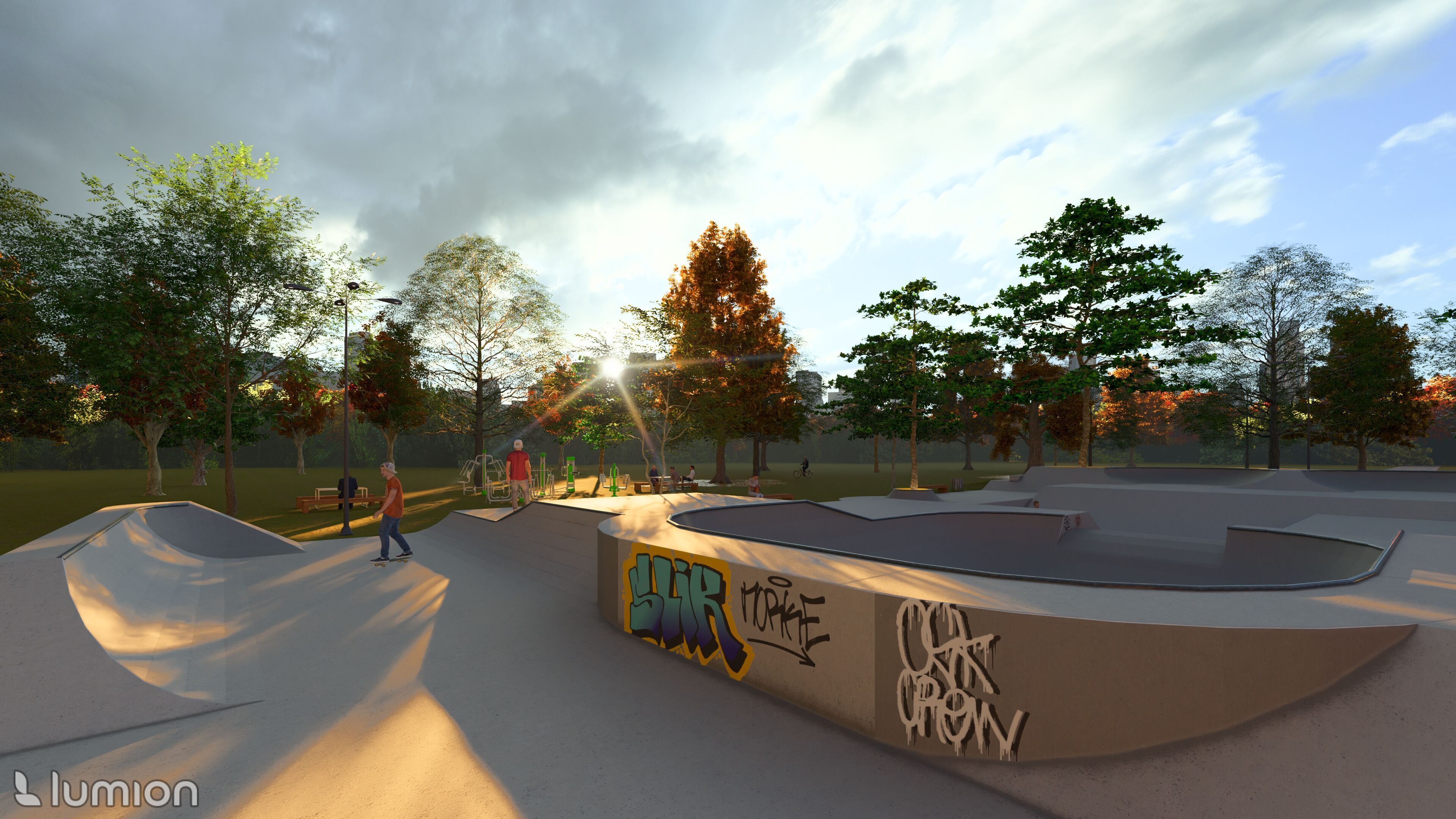 Skatepark Low-poly 3D model_4