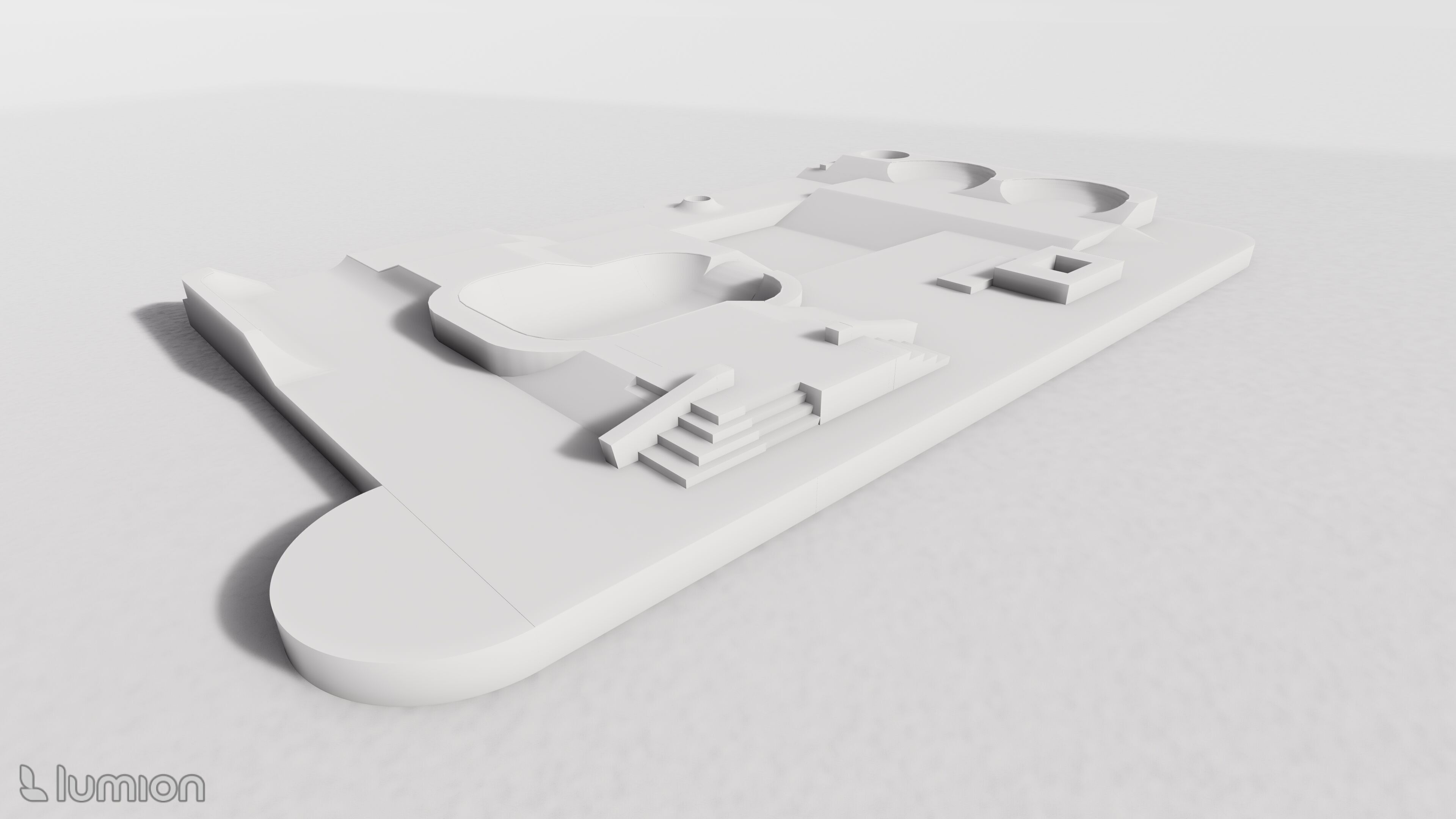 Skatepark Low-poly 3D model_1