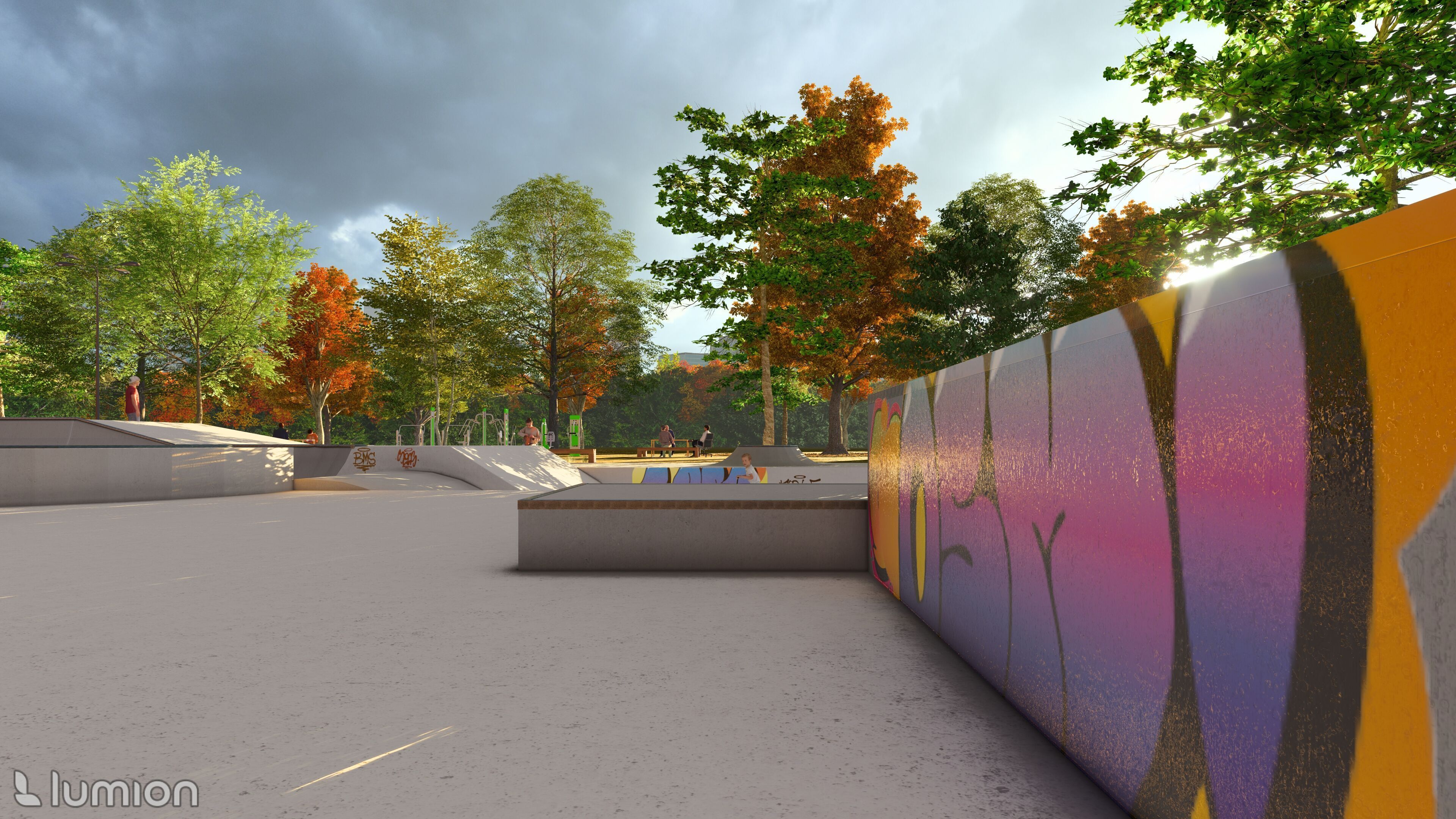 Skatepark Low-poly 3D model_6