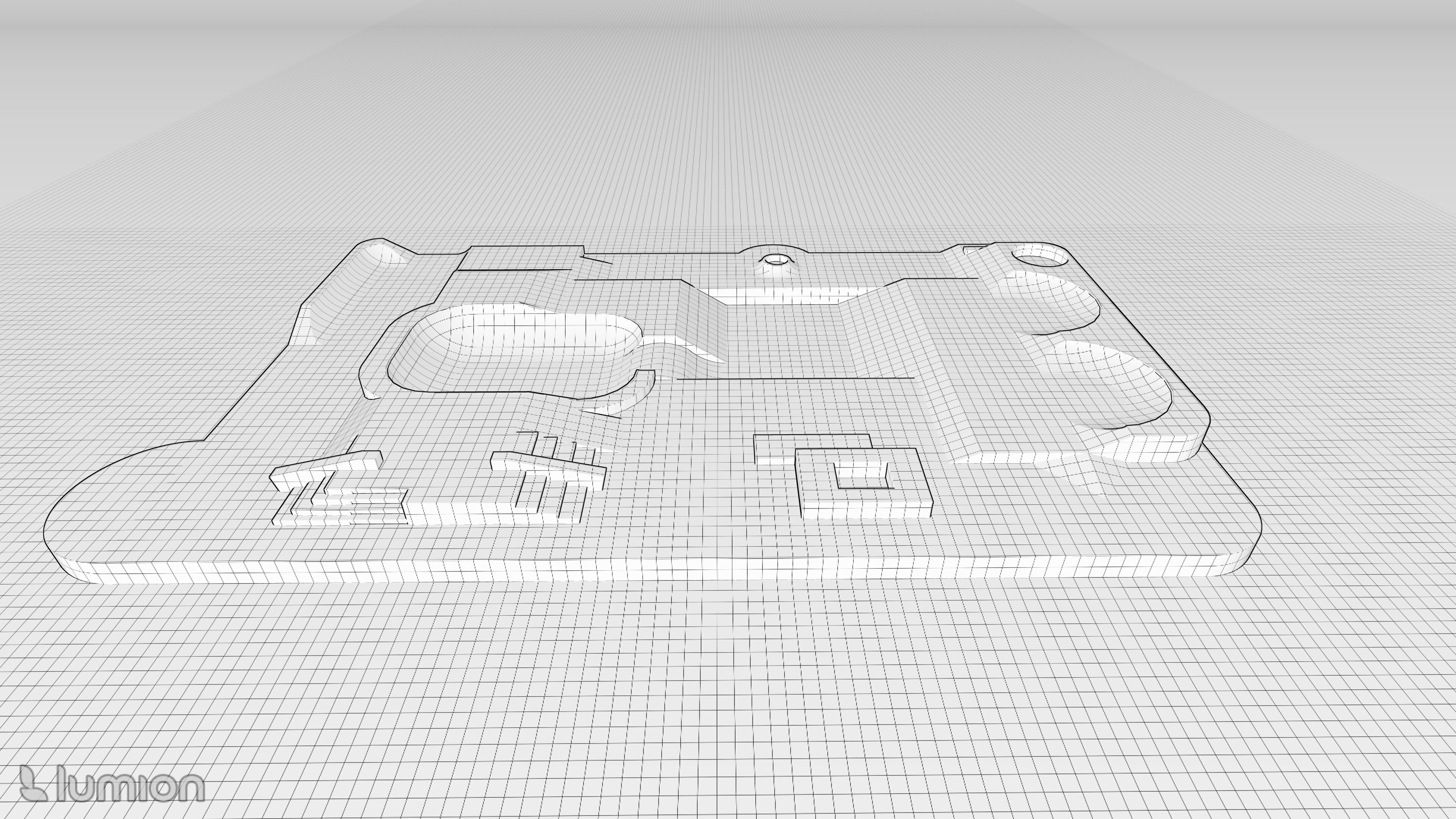 Skatepark Low-poly 3D model_3