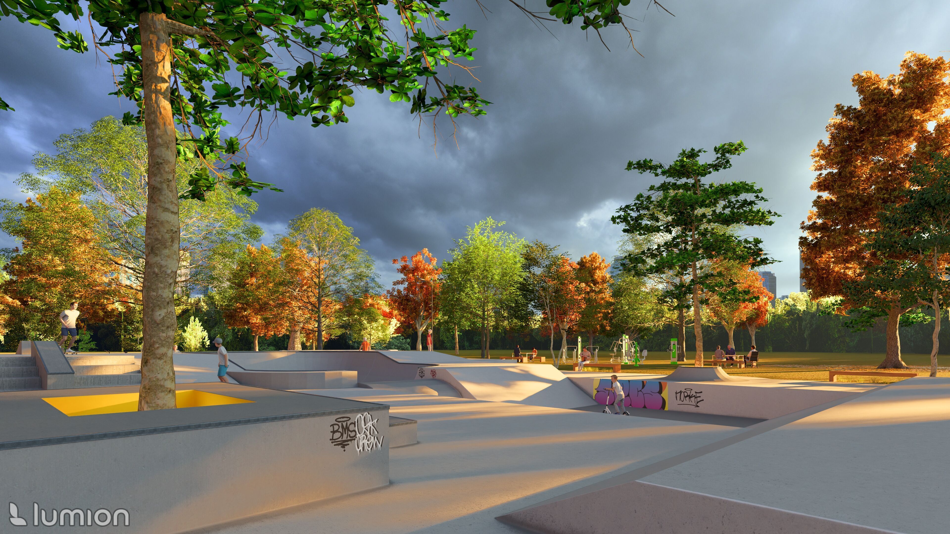 Skatepark Low-poly 3D model_10