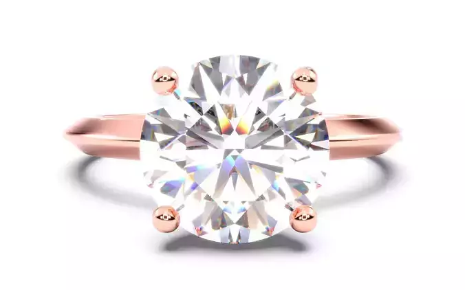 Round Diamond Solitaire Ring 3D print model
