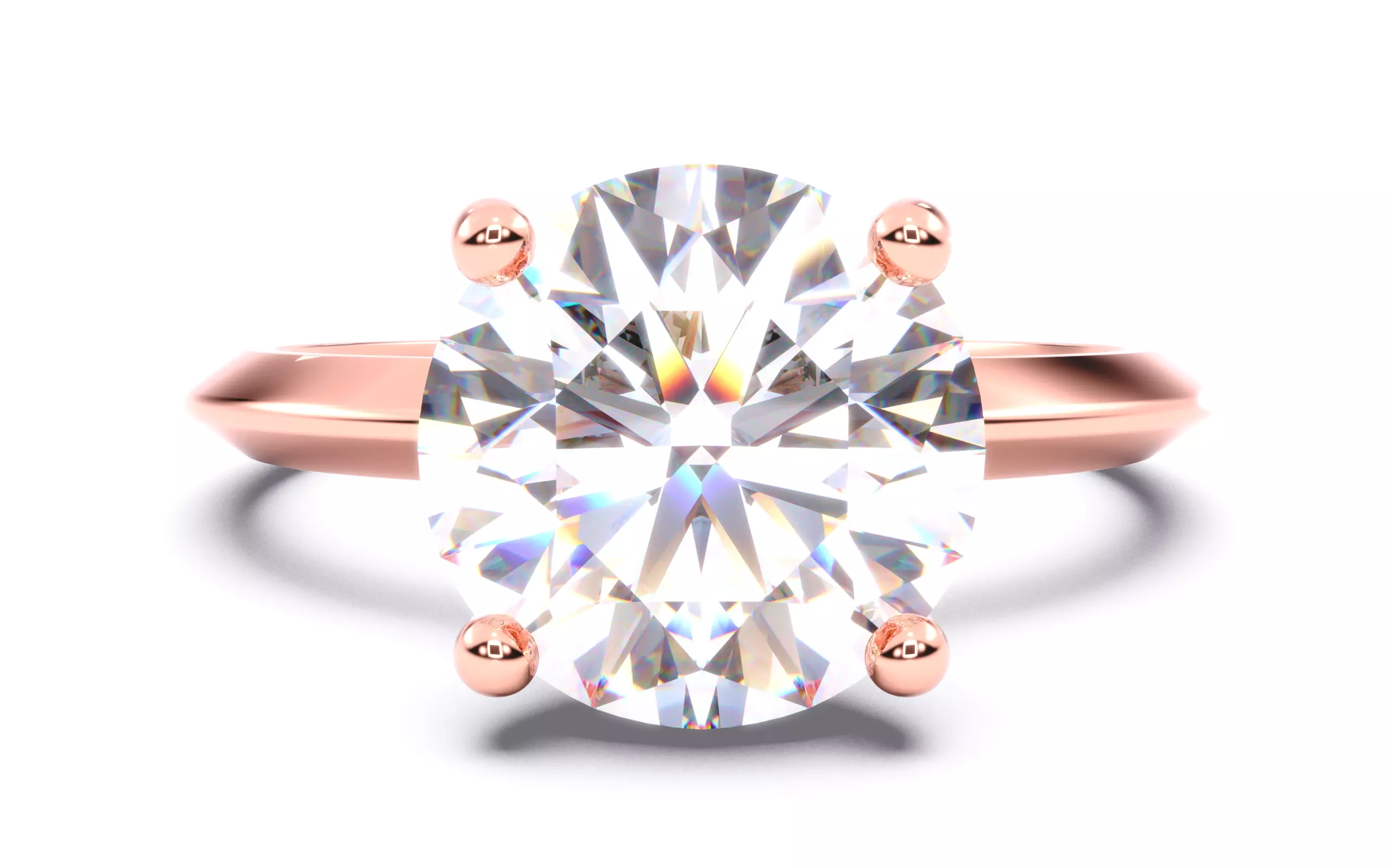 Round Diamond Solitaire Ring 3D print model 3D print model