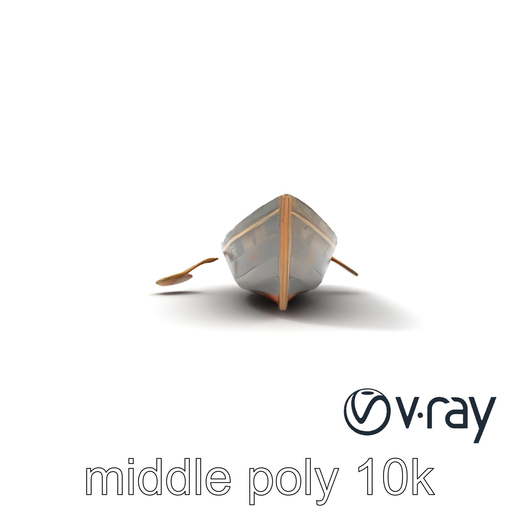 Weathered Rowboat with Oars model pack Low-poly 3D model_17