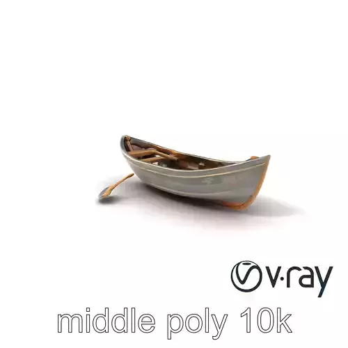 Weathered Rowboat with Oars model pack Low-poly 3D model