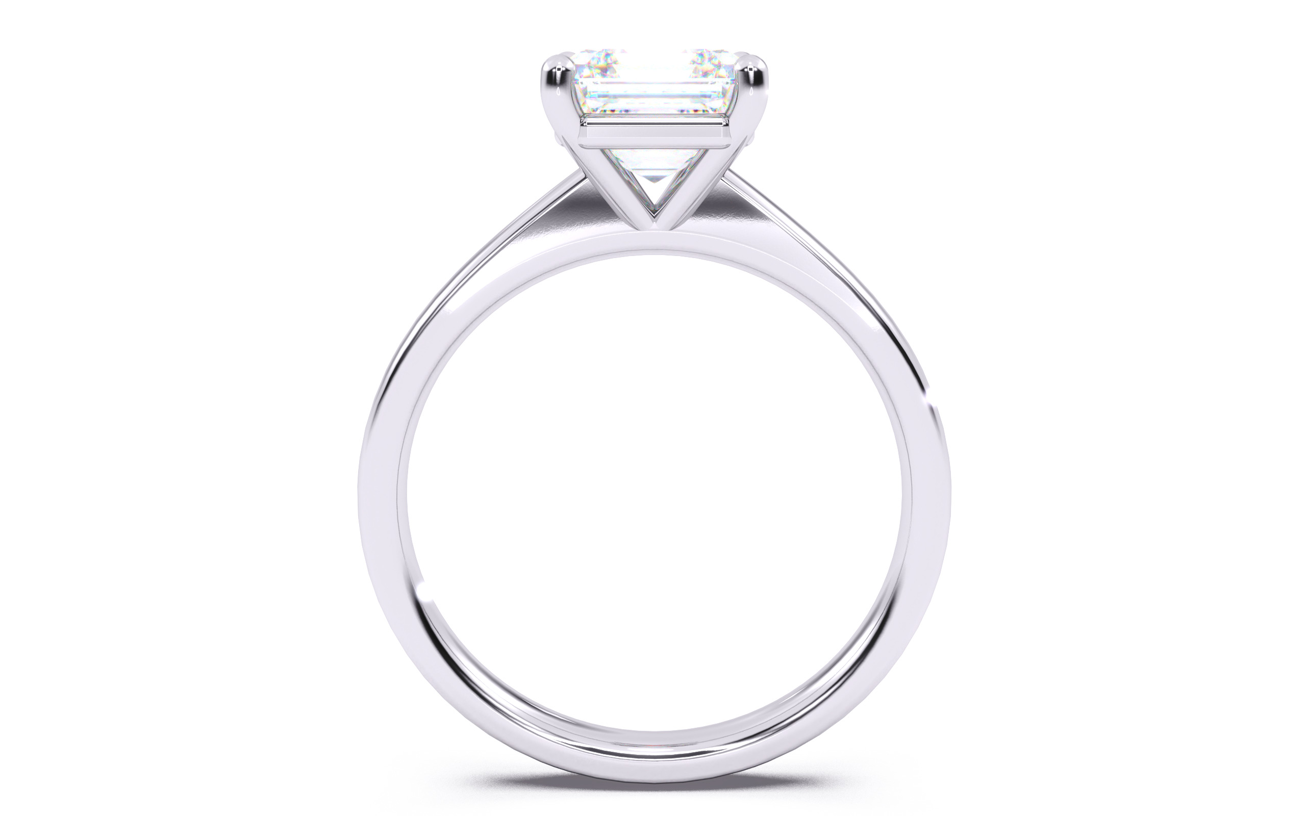 Asscher Diamond Solitaire Ring 3D print model 3D print model_3