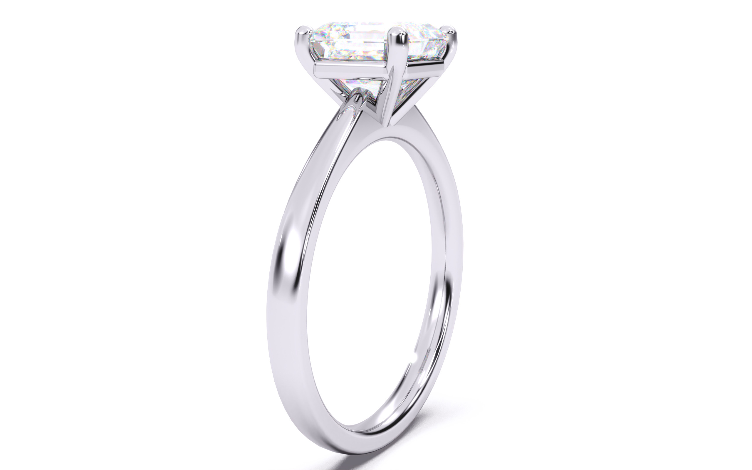 Asscher Diamond Solitaire Ring 3D print model 3D print model_15