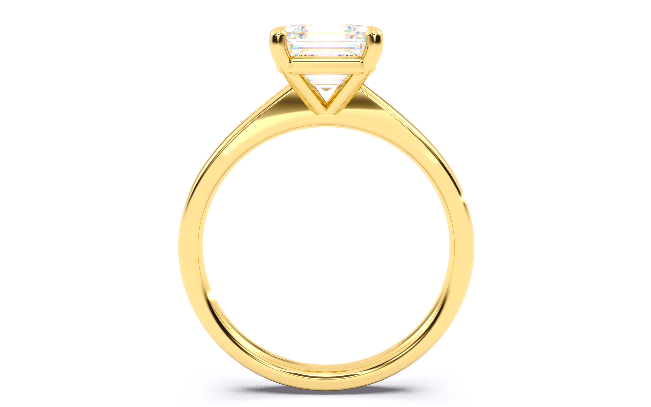 Asscher Diamond Solitaire Ring 3D print model 3D print model_22