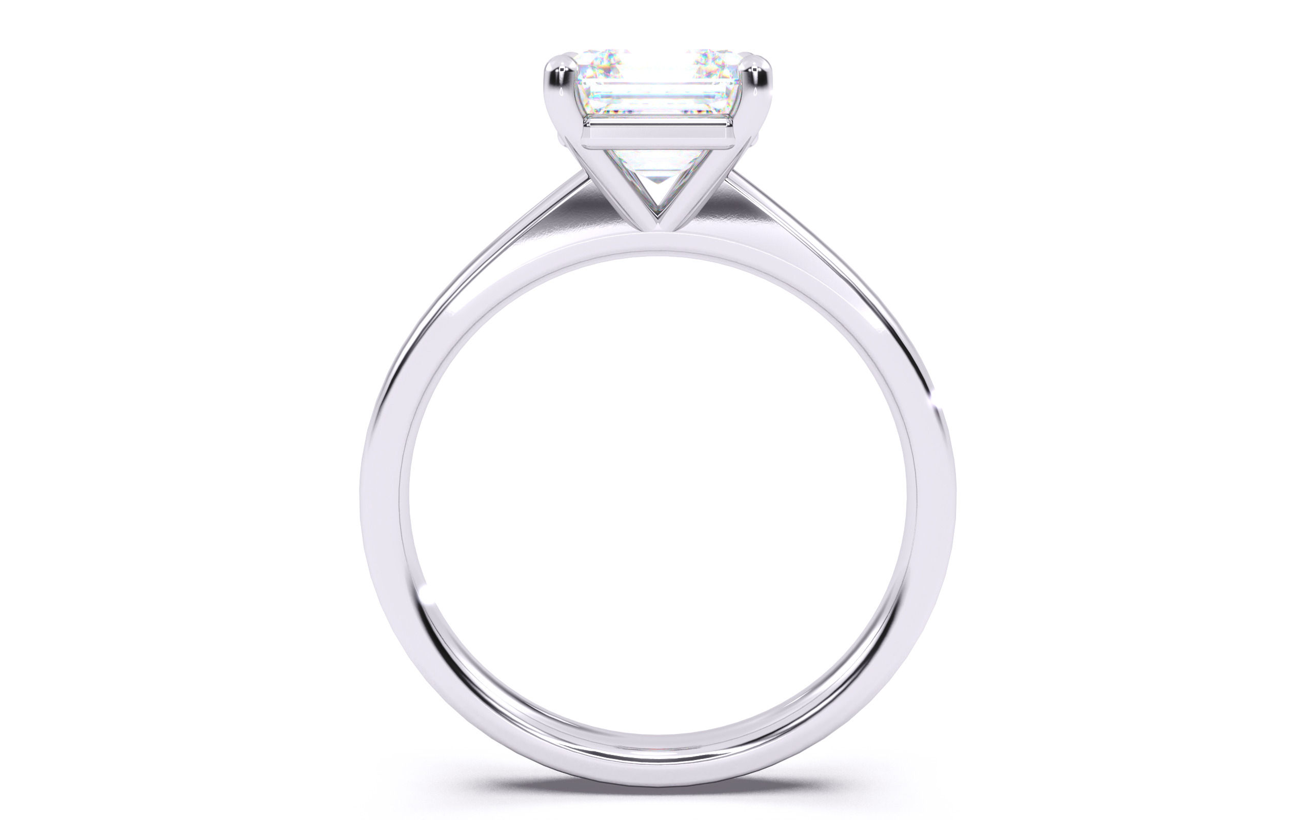 Asscher Diamond Solitaire Ring 3D print model 3D print model_24