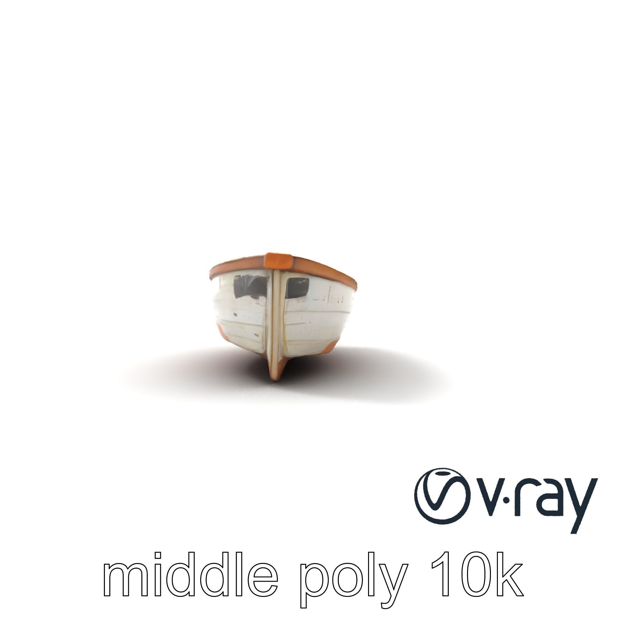 Weathered Rowboat with Cracked Hull and Oars model pack Low-poly 3D model_30