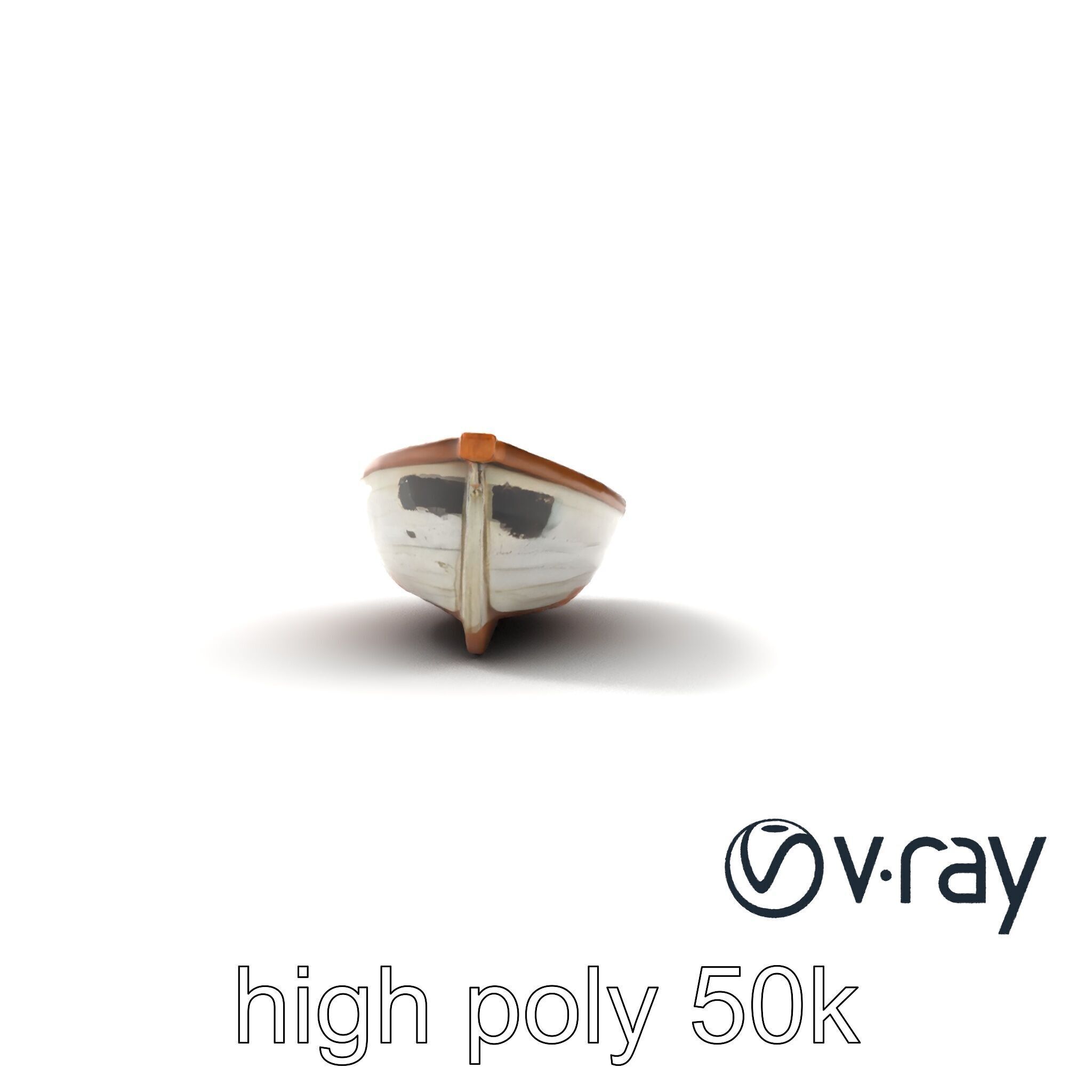 Weathered Rowboat with Cracked Hull and Oars model pack Low-poly 3D model_17