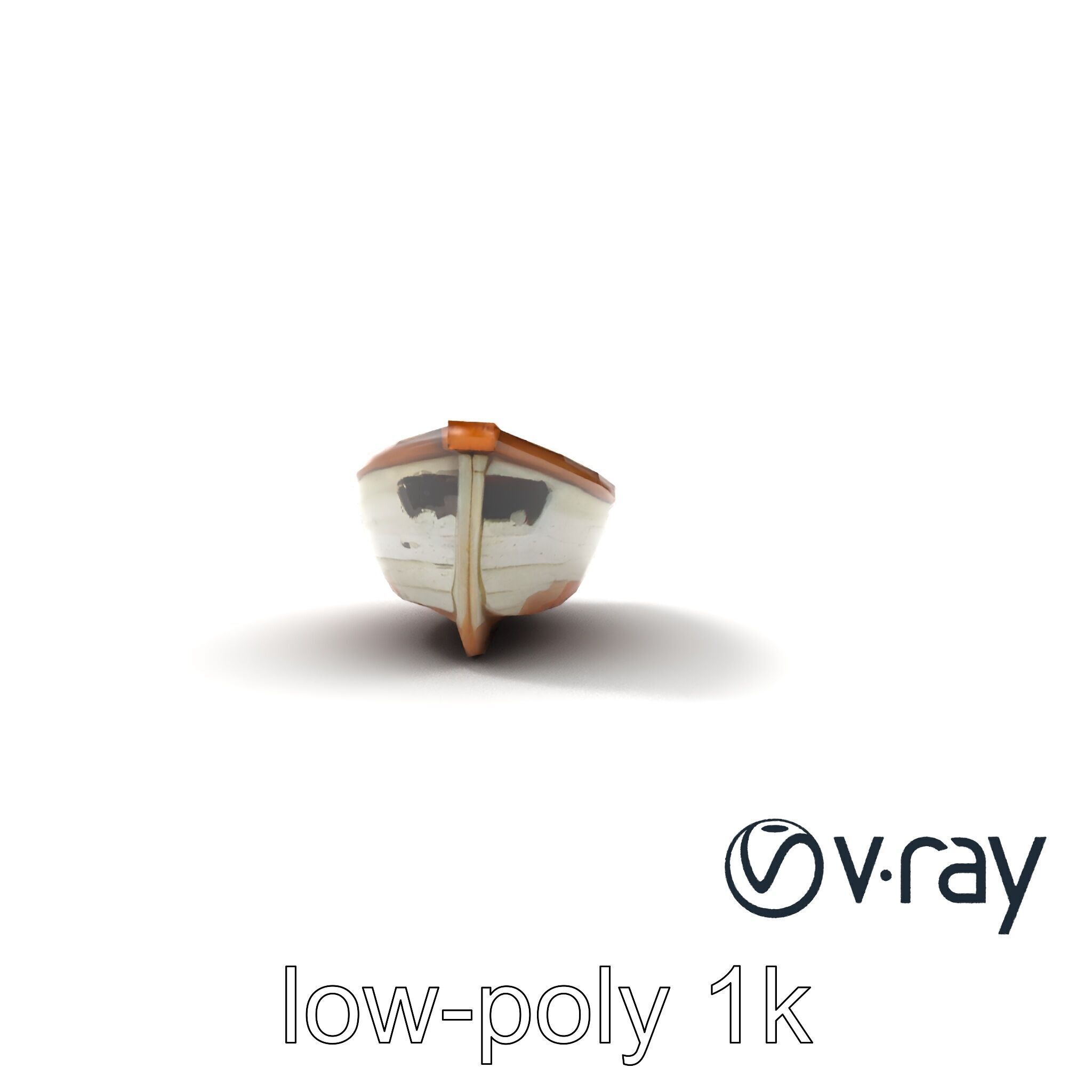 Weathered Rowboat with Cracked Hull and Oars model pack Low-poly 3D model_18