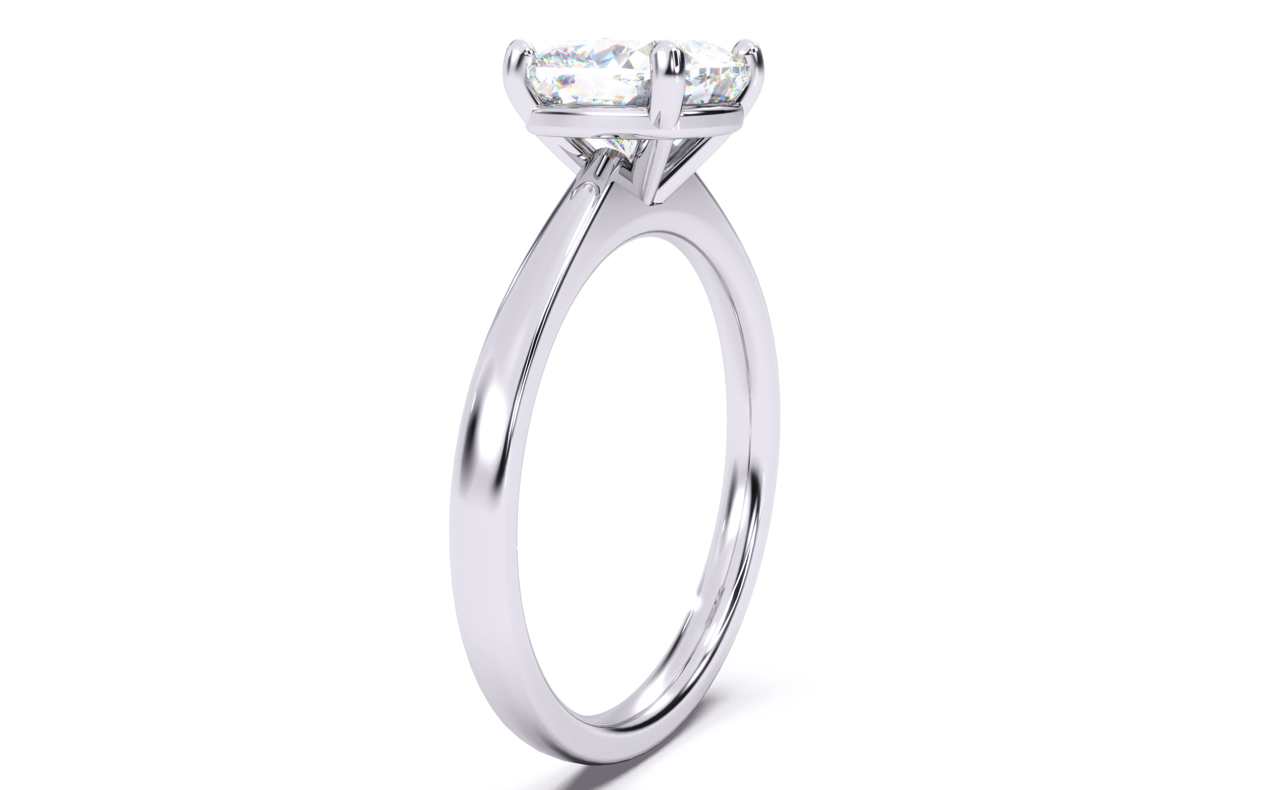 Cushion Diamond Solitaire Ring 3D print model 3D print model_14