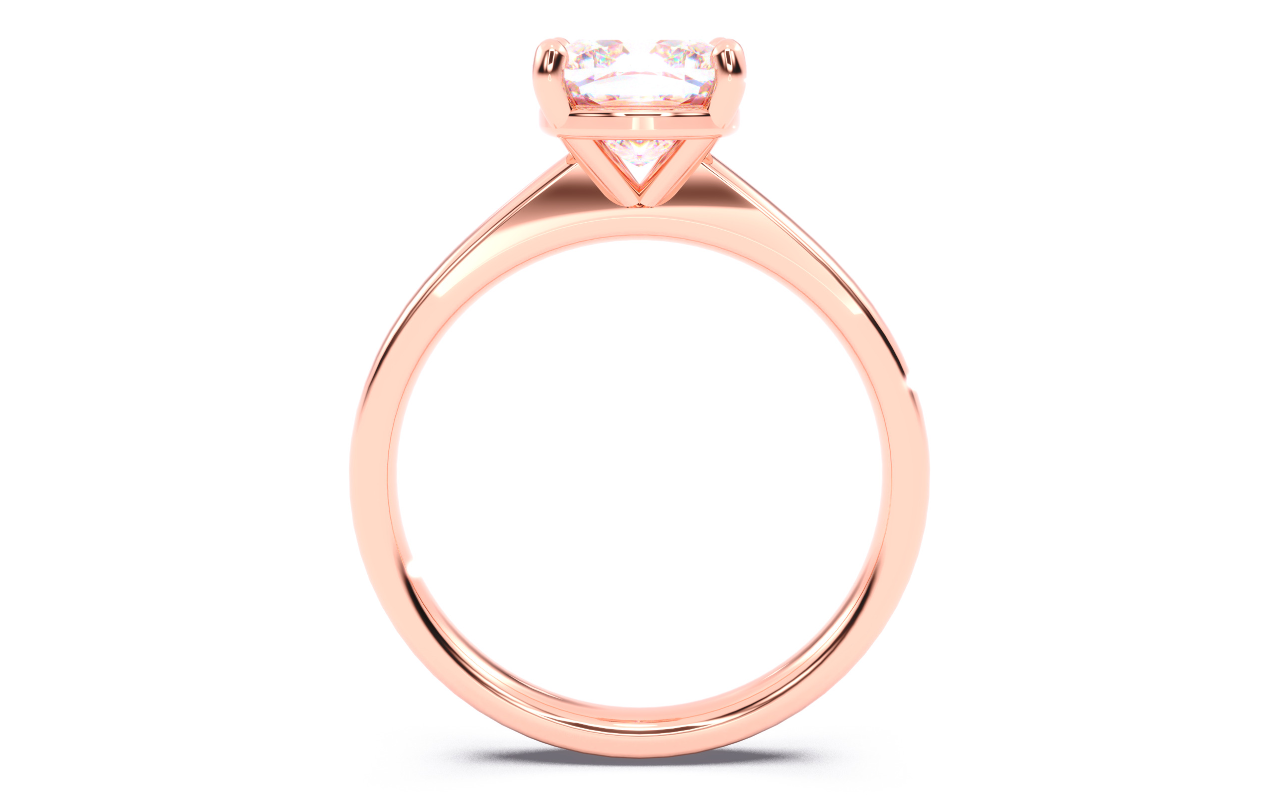 Cushion Diamond Solitaire Ring 3D print model 3D print model_4