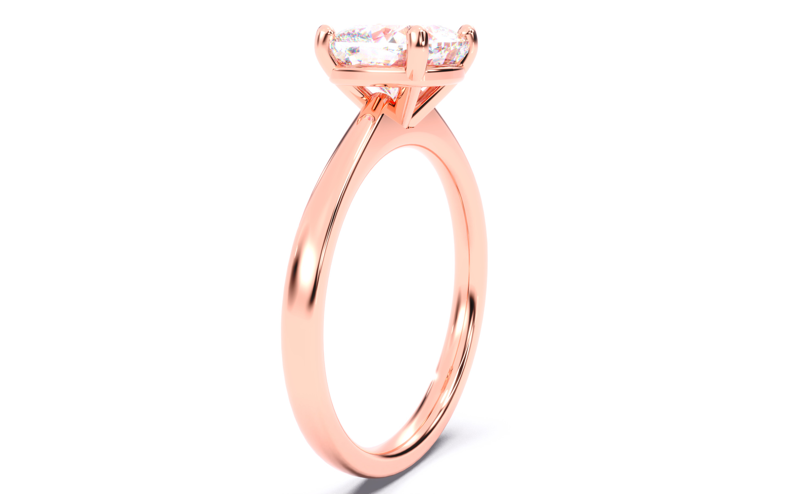 Cushion Diamond Solitaire Ring 3D print model 3D print model_16