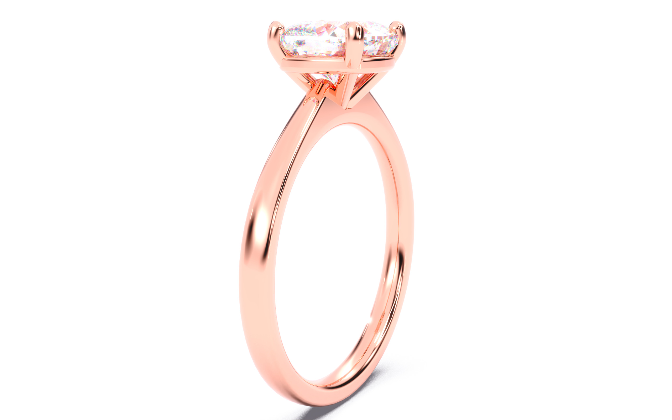 Cushion Diamond Solitaire Ring 3D print model 3D print model_17