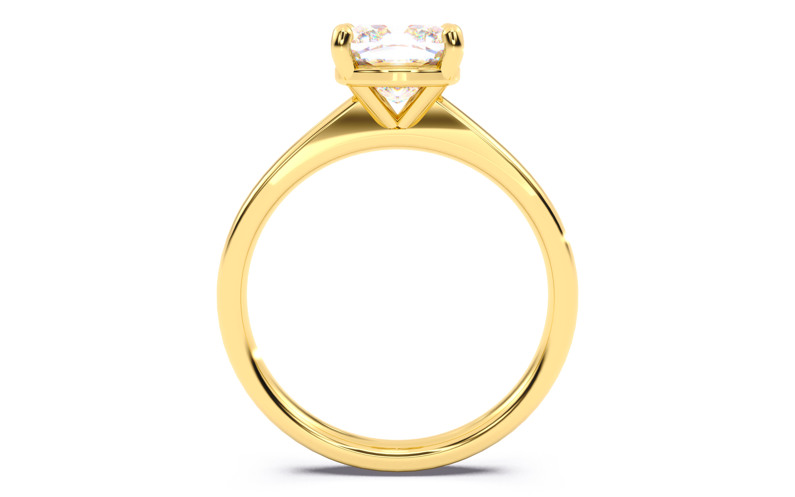 Cushion Diamond Solitaire Ring 3D print model 3D print model_23