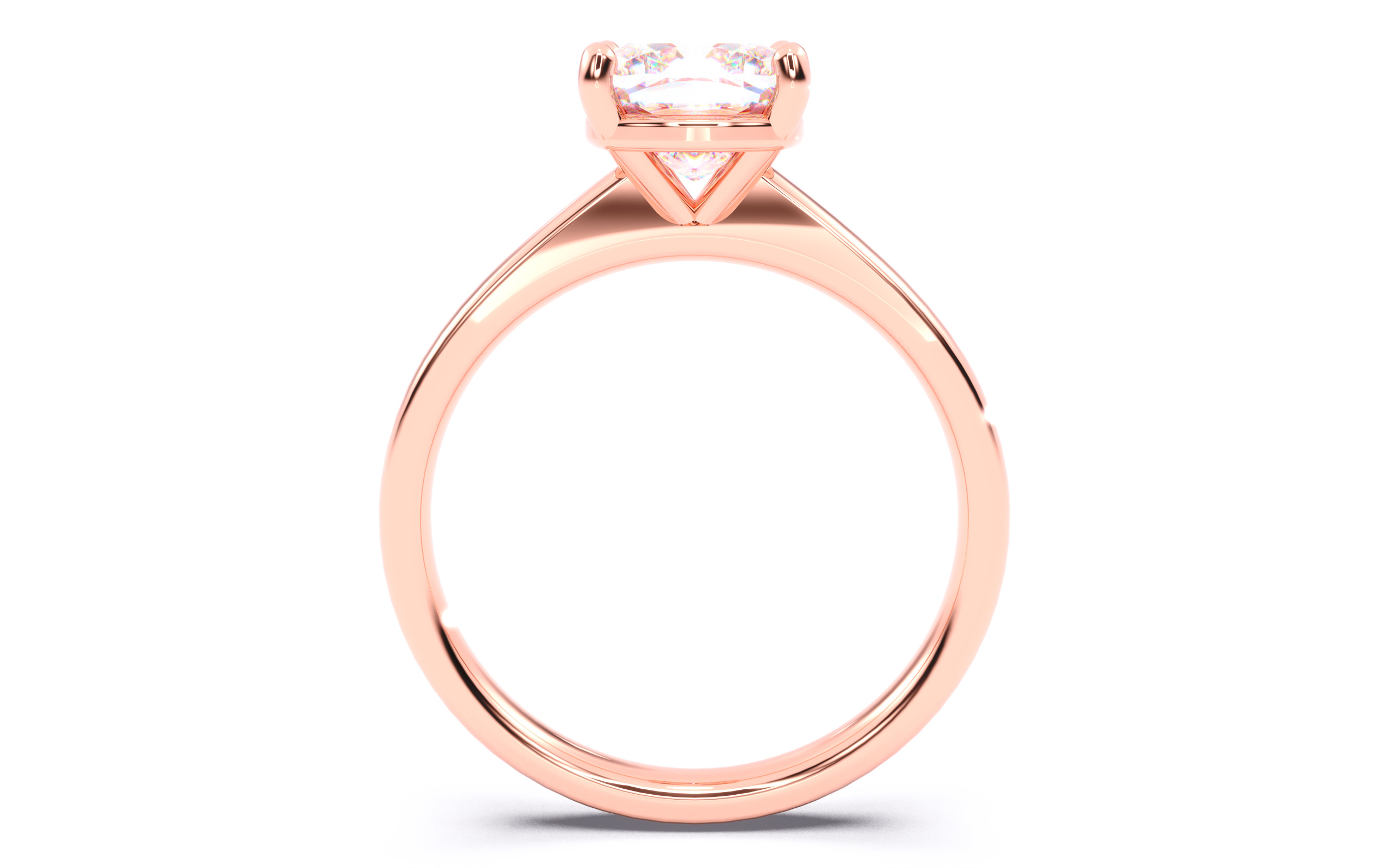 Cushion Diamond Solitaire Ring 3D print model 3D print model_3