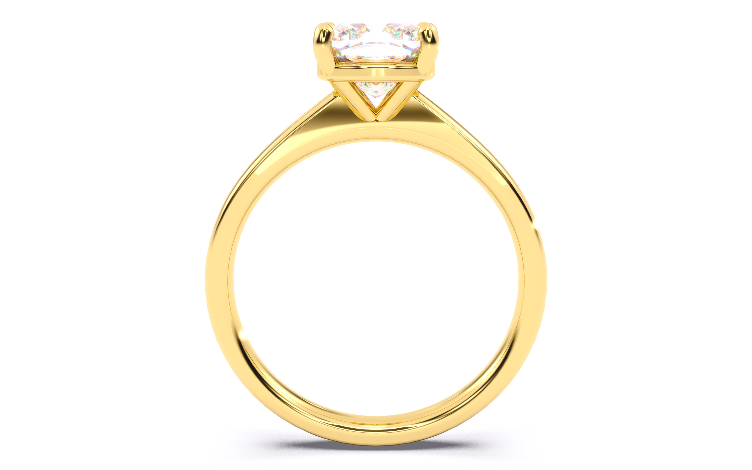 Cushion Diamond Solitaire Ring 3D print model 3D print model_22
