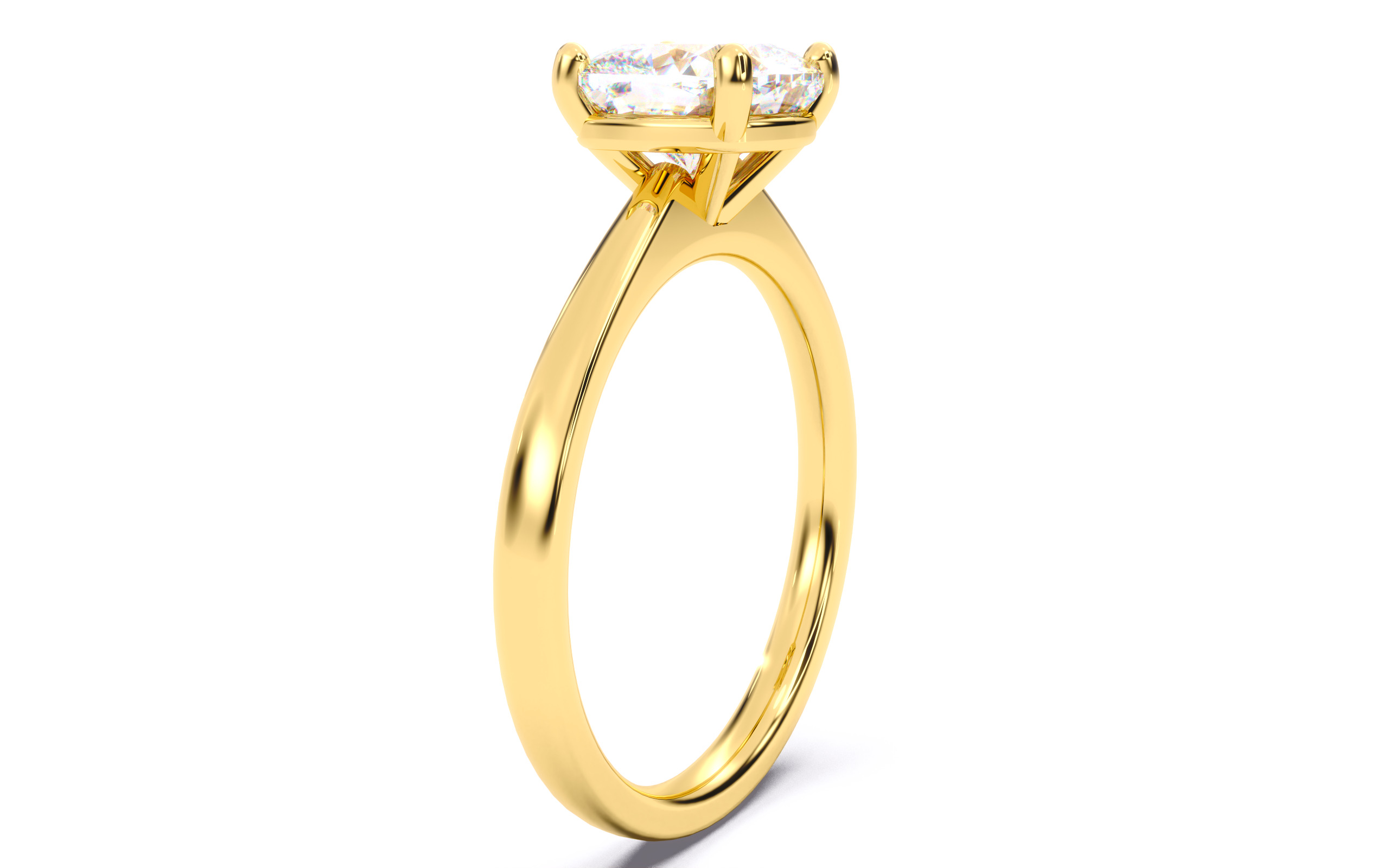 Cushion Diamond Solitaire Ring 3D print model 3D print model_12