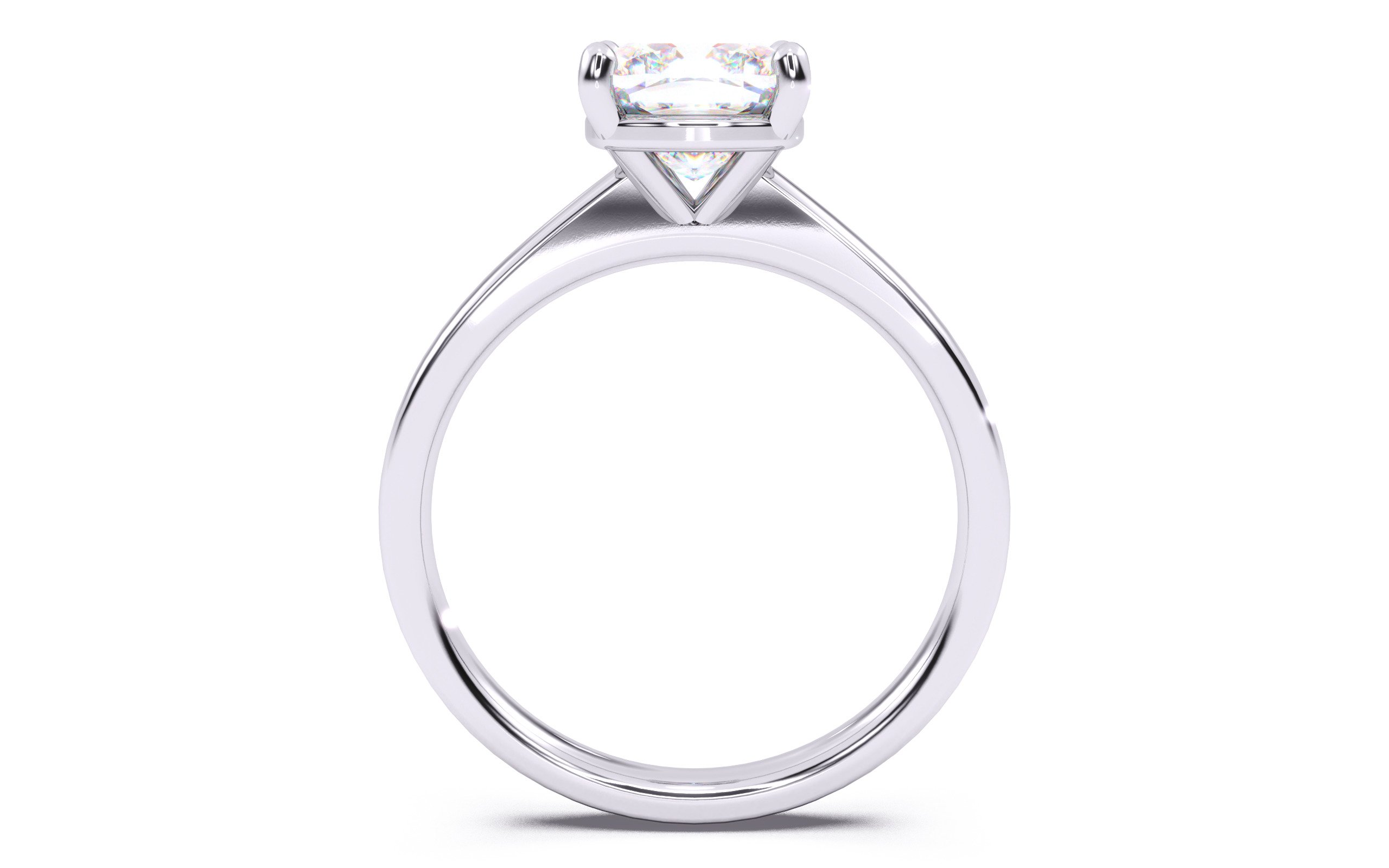 Cushion Diamond Solitaire Ring 3D print model 3D print model_2