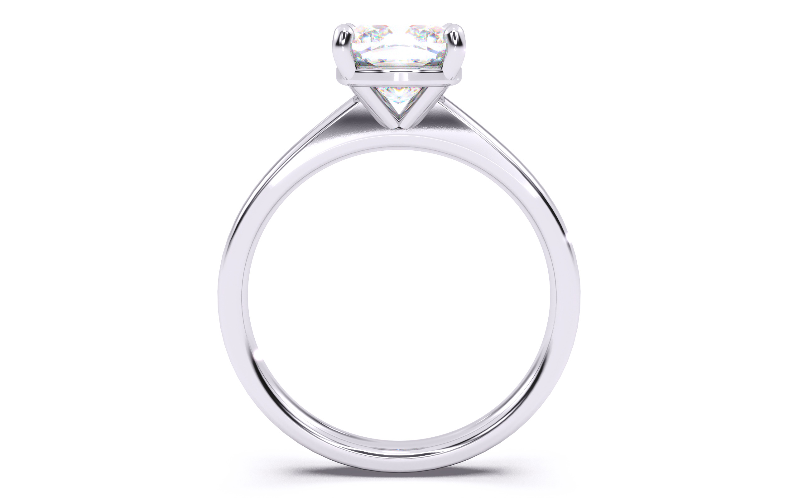 Cushion Diamond Solitaire Ring 3D print model 3D print model_24