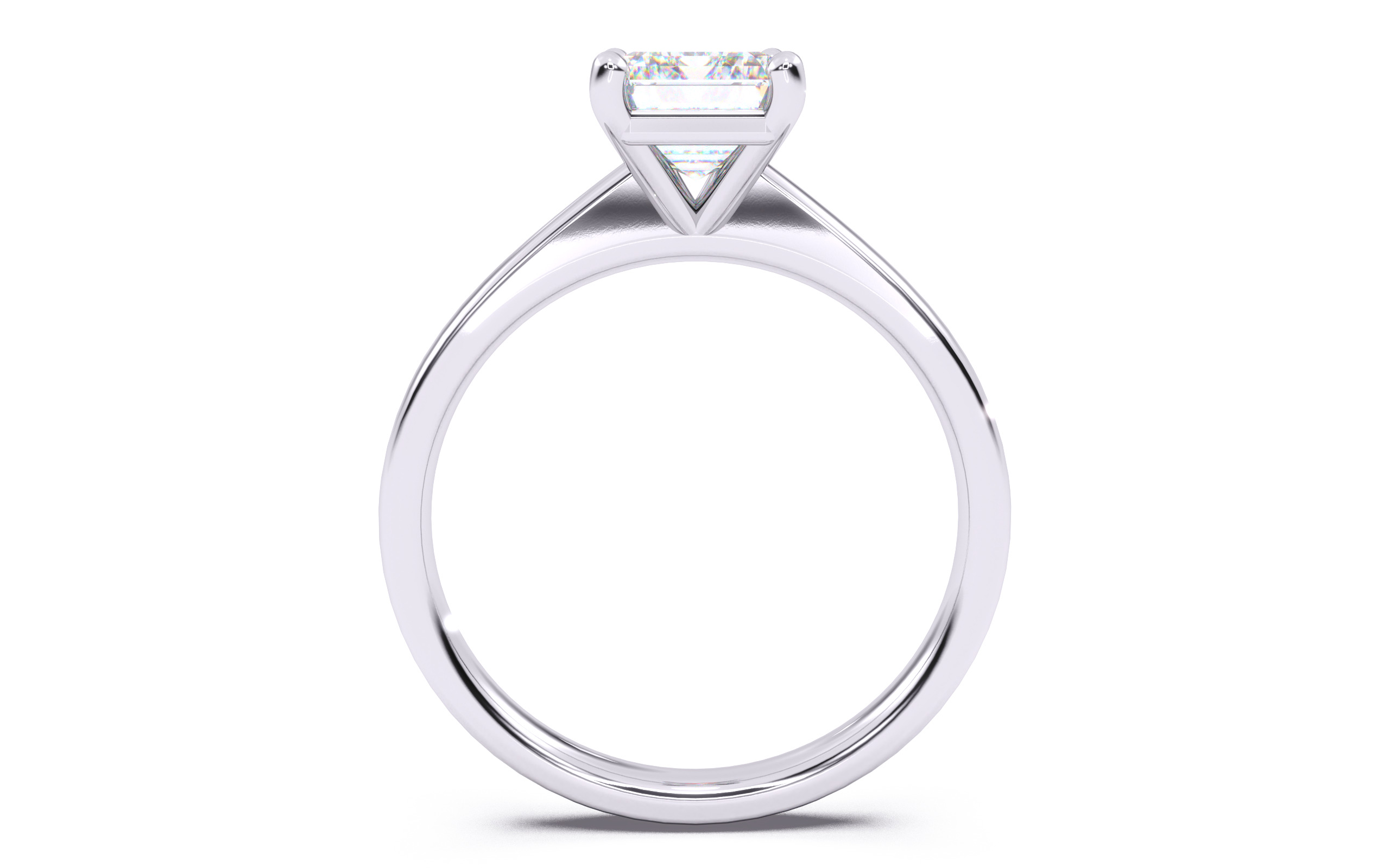 Emerald Diamond Solitaire Ring 3D print model 3D print model_2