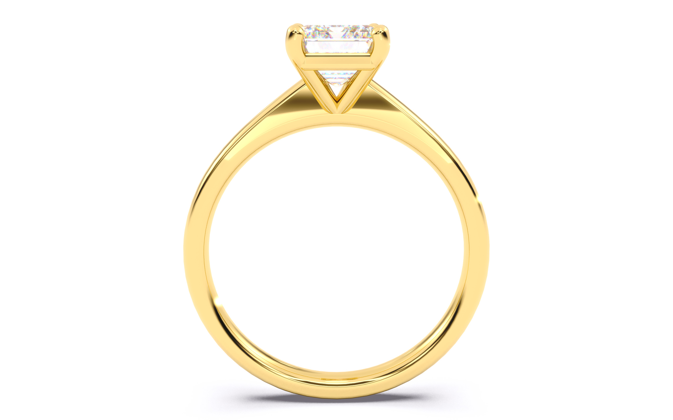 Emerald Diamond Solitaire Ring 3D print model 3D print model_22