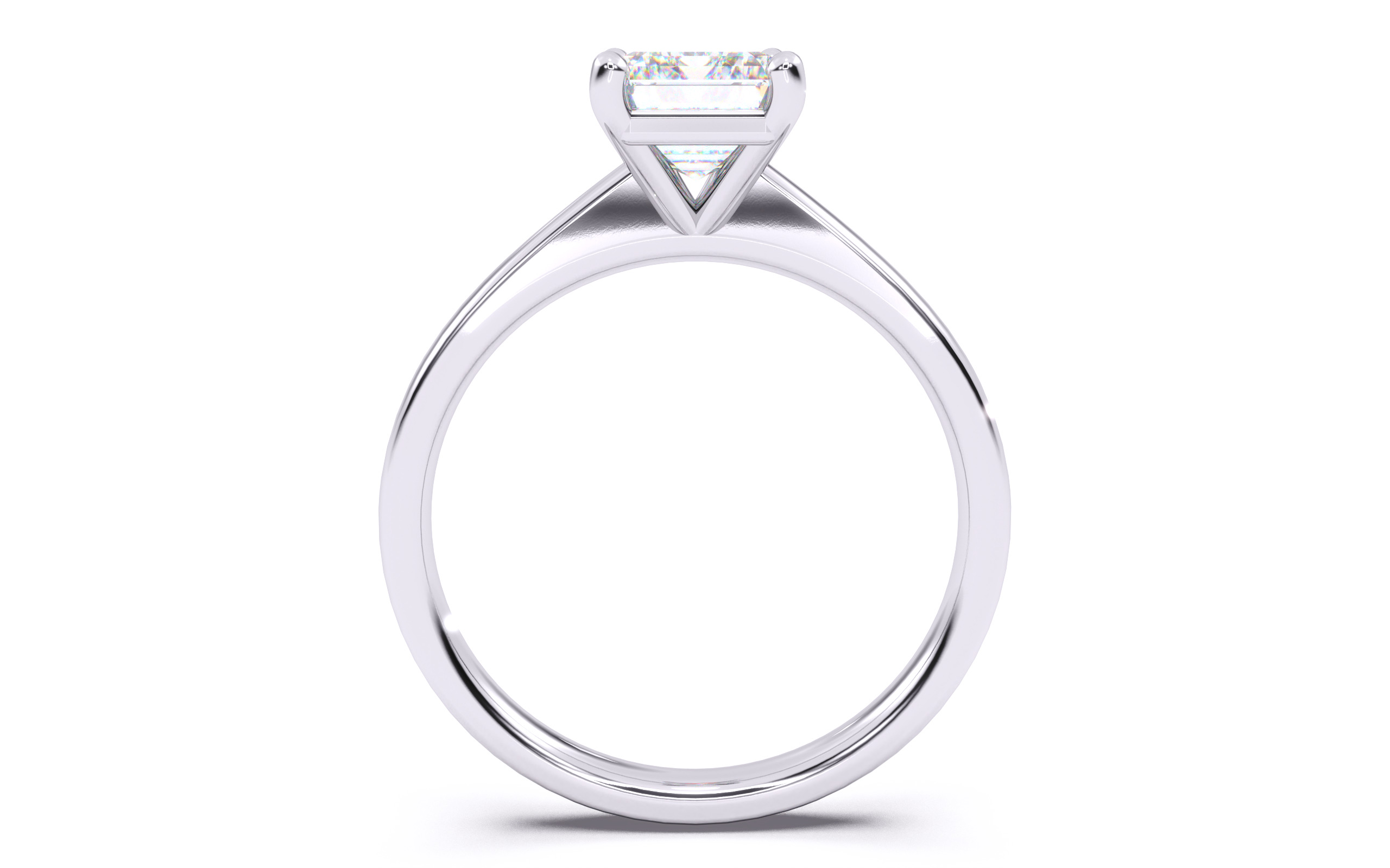 Emerald Diamond Solitaire Ring 3D print model 3D print model_24