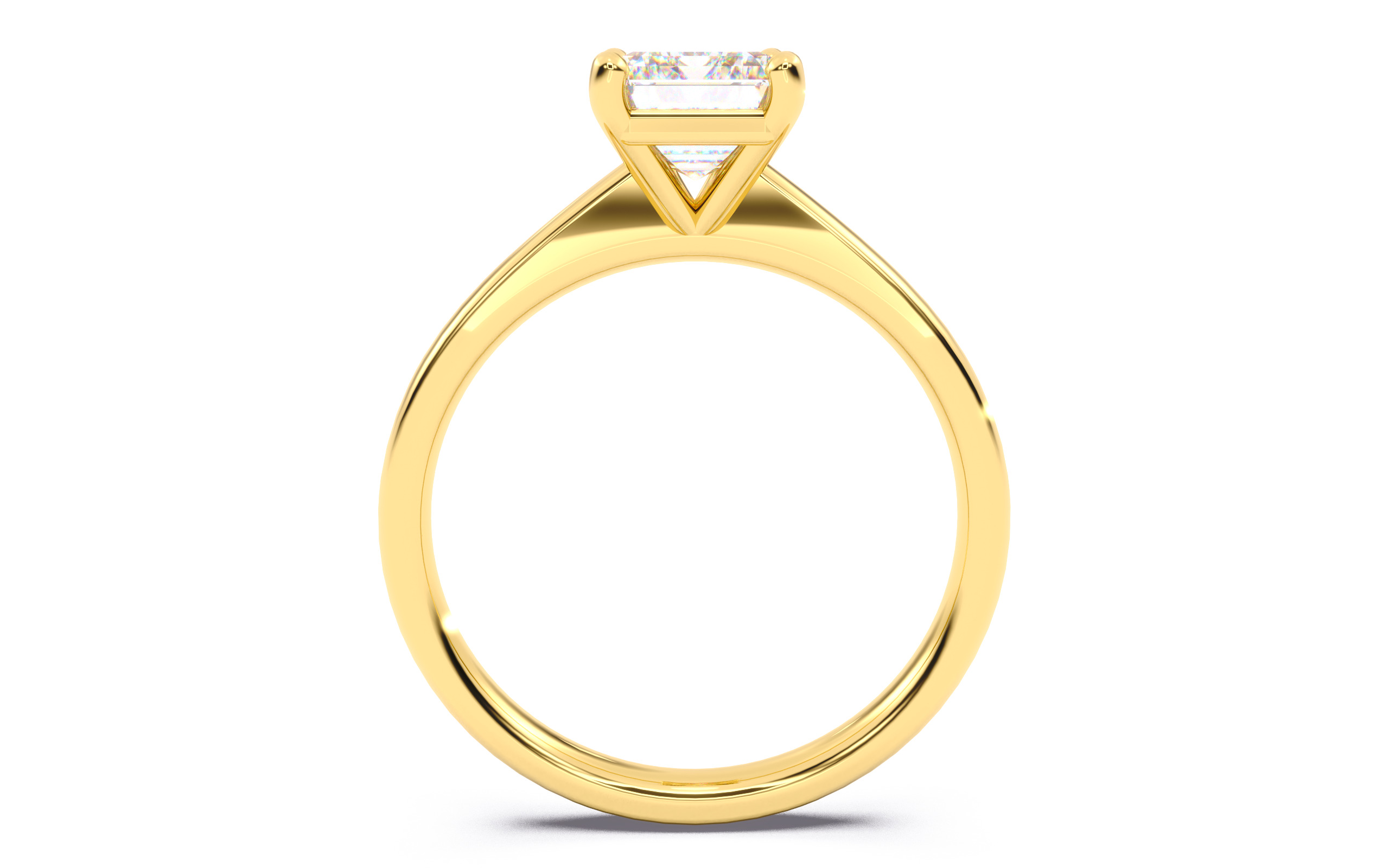 Emerald Diamond Solitaire Ring 3D print model 3D print model_23