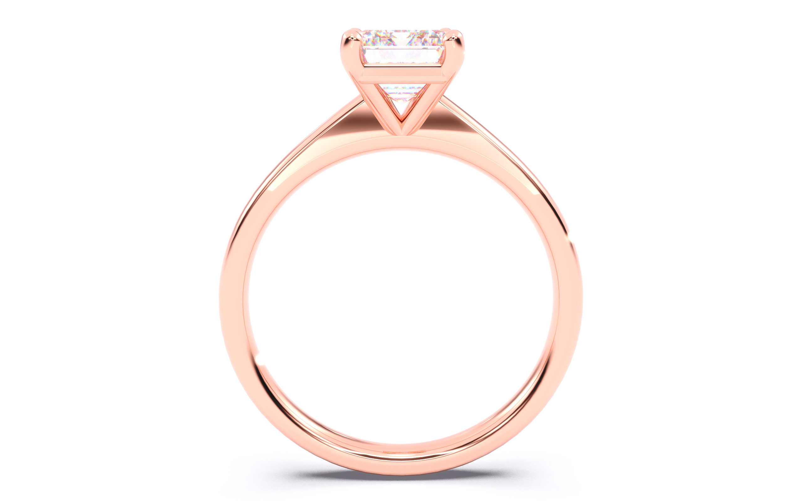 Emerald Diamond Solitaire Ring 3D print model 3D print model_3