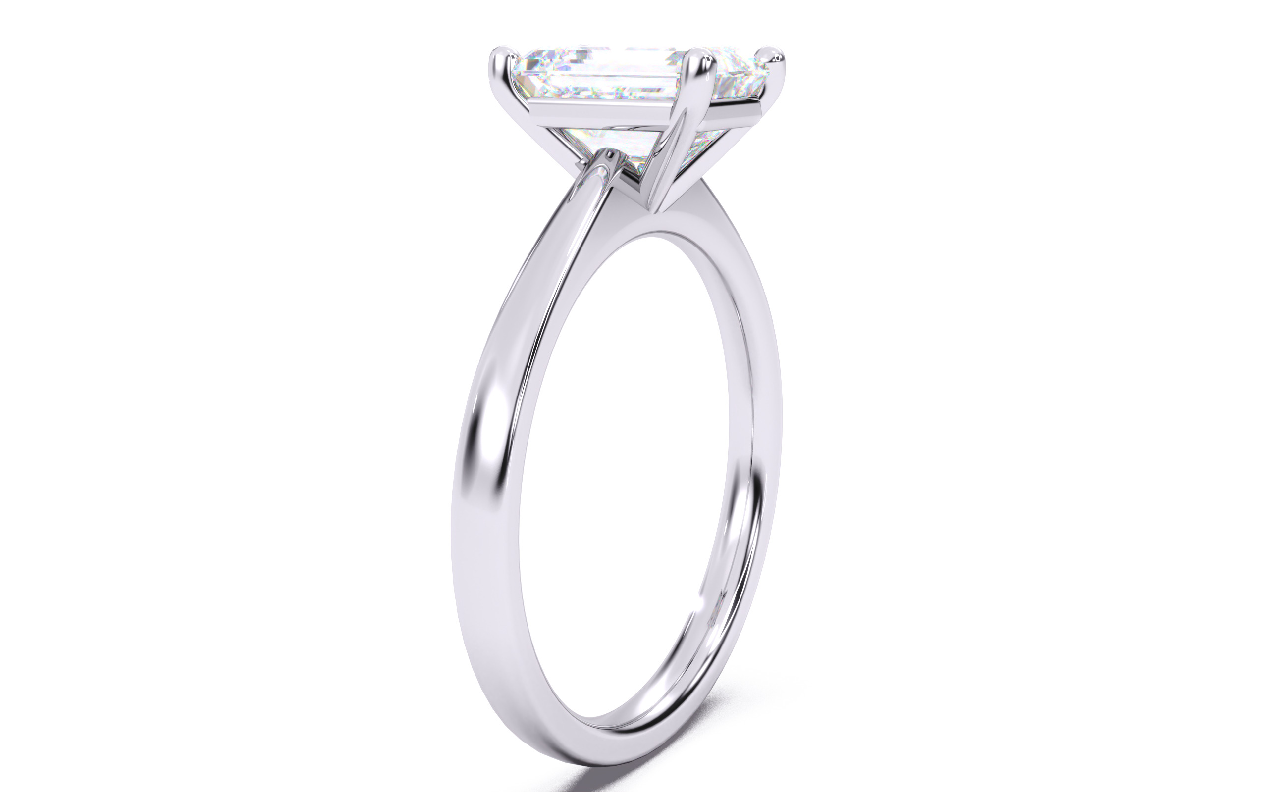 Emerald Diamond Solitaire Ring 3D print model 3D print model_15