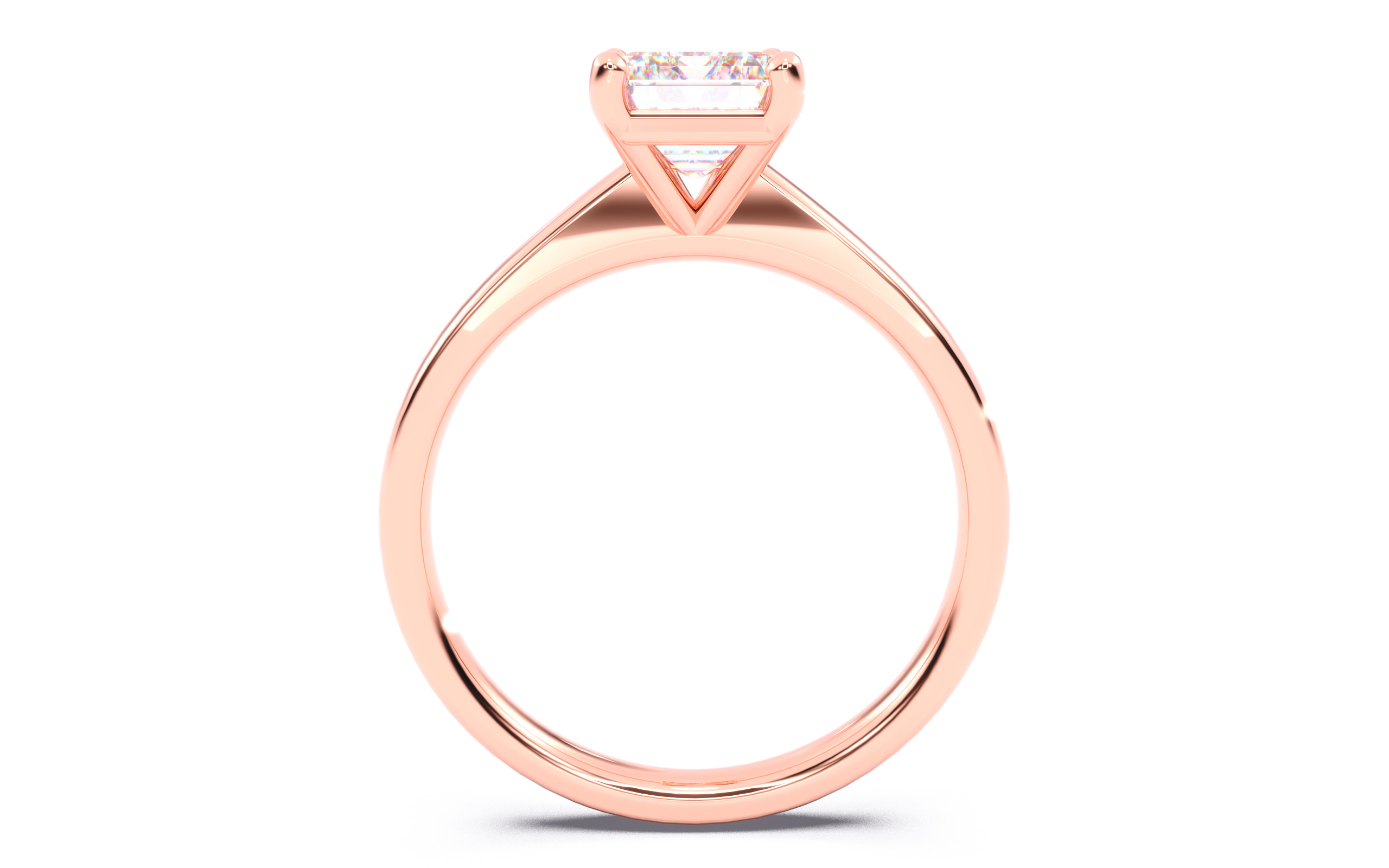 Emerald Diamond Solitaire Ring 3D print model 3D print model_4