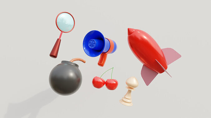Set of 6 models 3D model