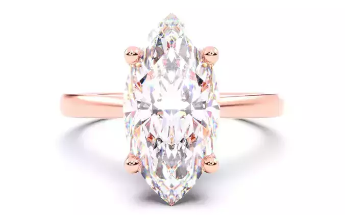 Marquise Diamond Solitaire Ring 3D print model