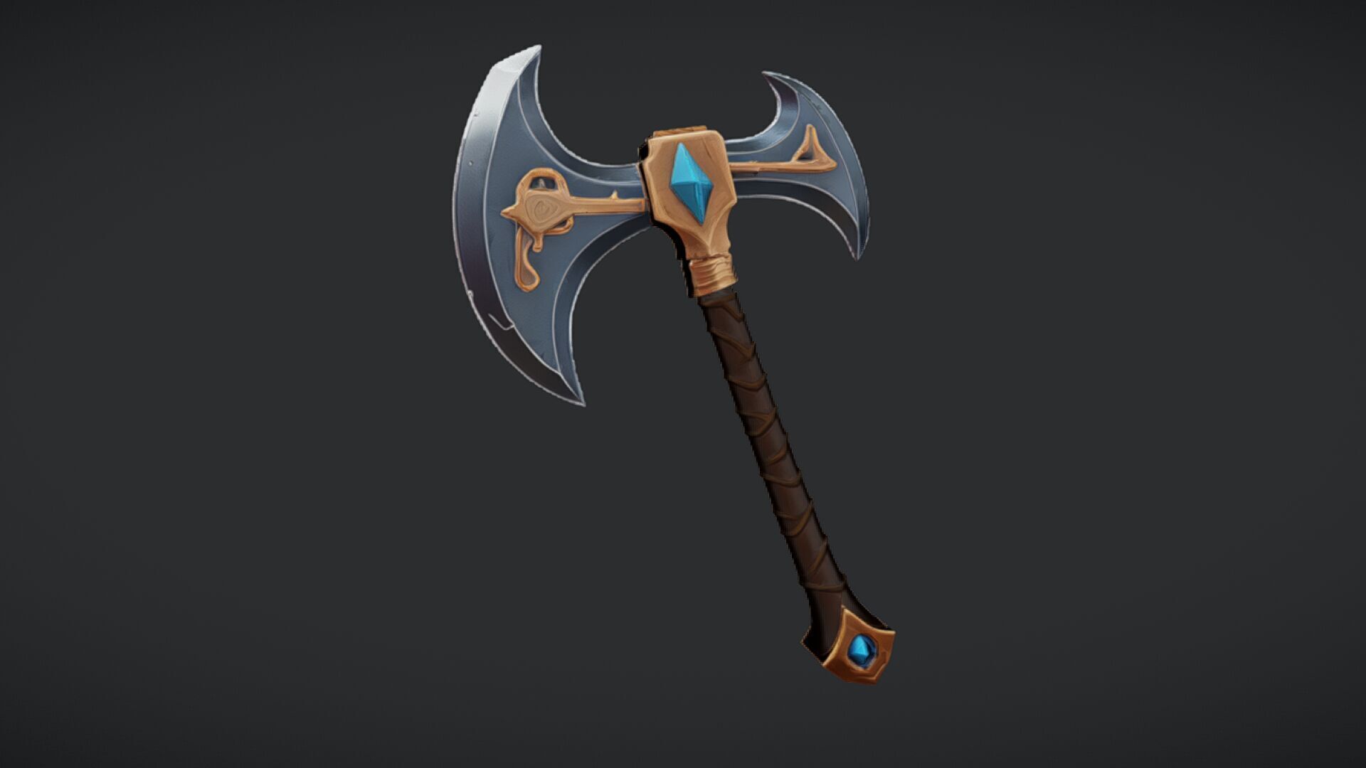 ornate double-headed axe 3 3D model_4