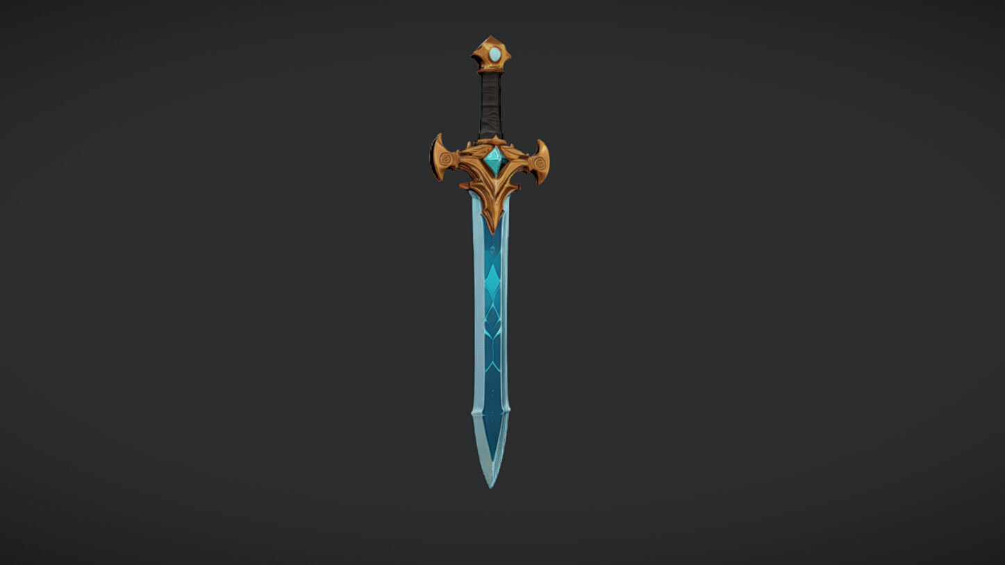 fantasy sword with jewel accents 3D model_2