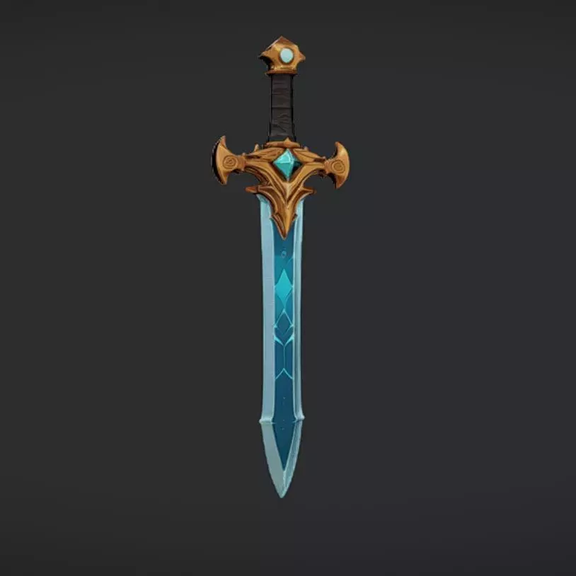 fantasy sword with jewel accents 3D model_0