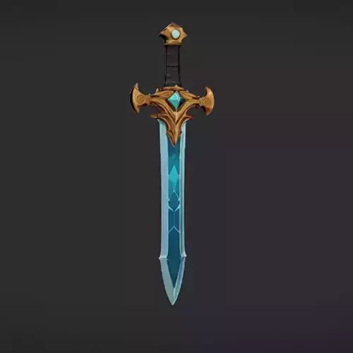 fantasy sword with jewel accents 3D model