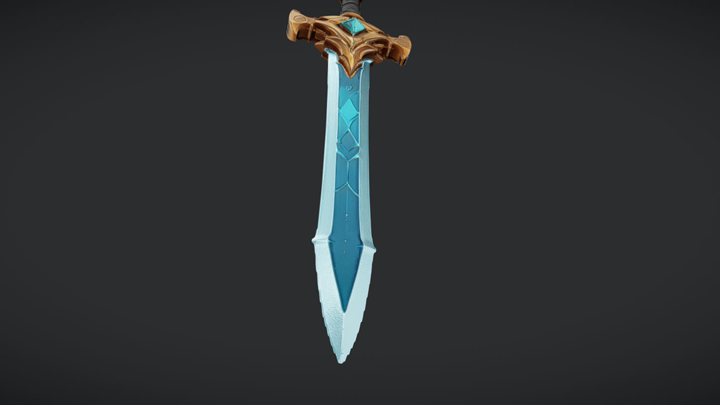 fantasy sword with jewel accents 3D model_1