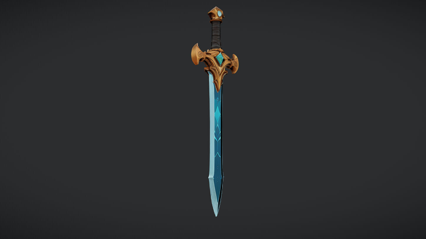 fantasy sword with jewel accents 3D model_4