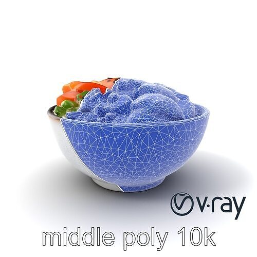 Chirashi Sushi Bowl 3D model pack Low-poly 3D model 6