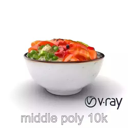 Chirashi Sushi Bowl 3D model pack