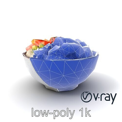Chirashi Sushi Bowl 3D model pack Low-poly 3D model 7