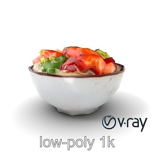 Chirashi Sushi Bowl 3D model pack Low-poly 3D model 5