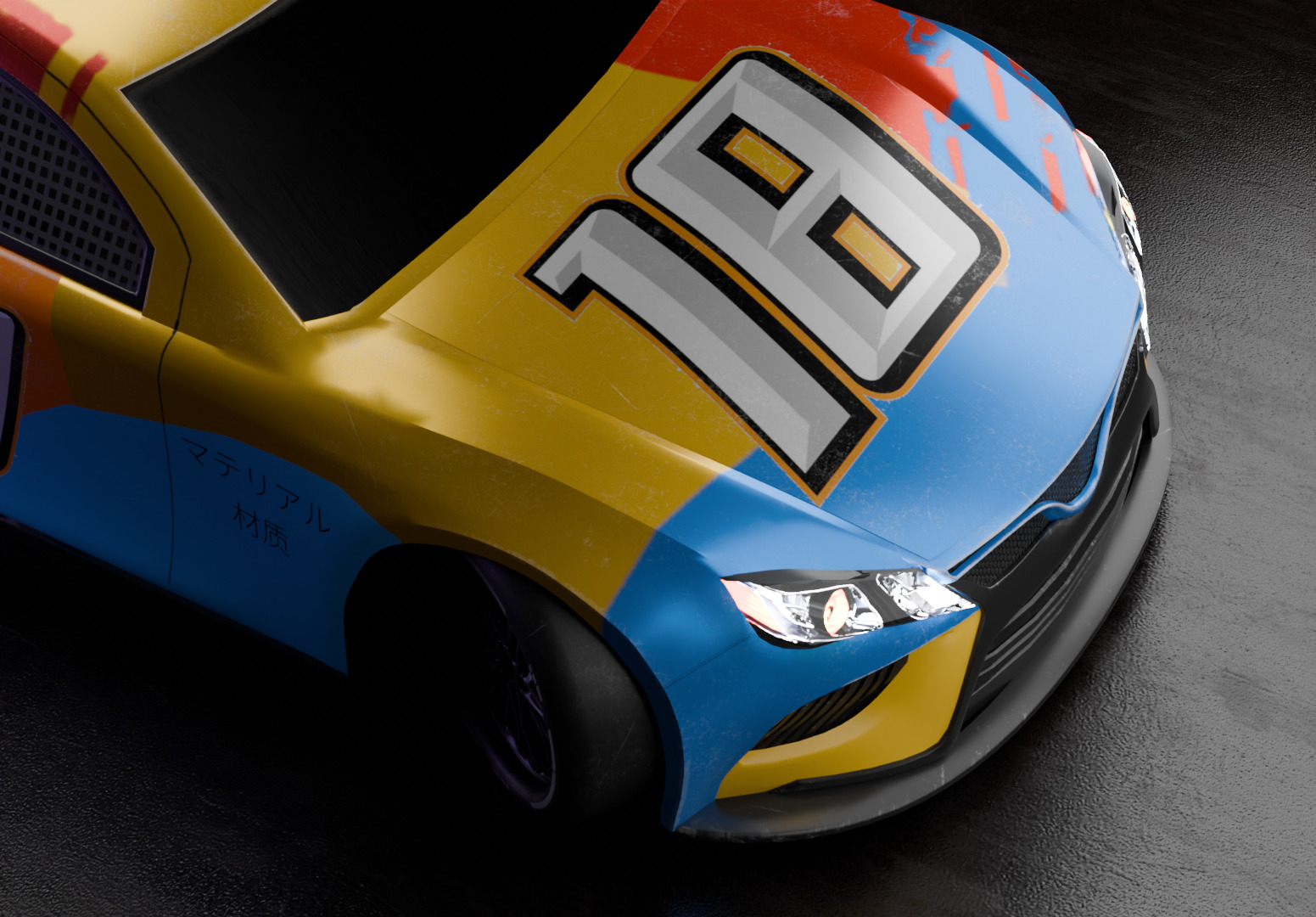 Nascar - Racing car Low-poly 3D model_5