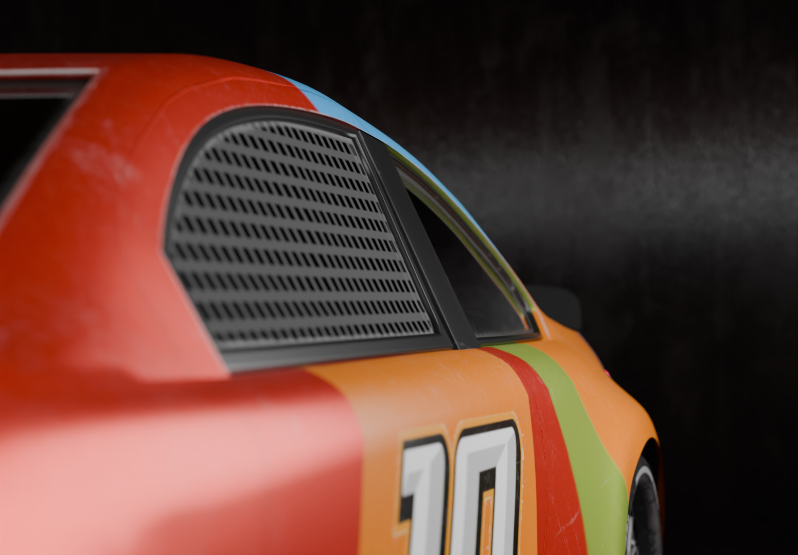 Nascar - Racing car Low-poly 3D model_3