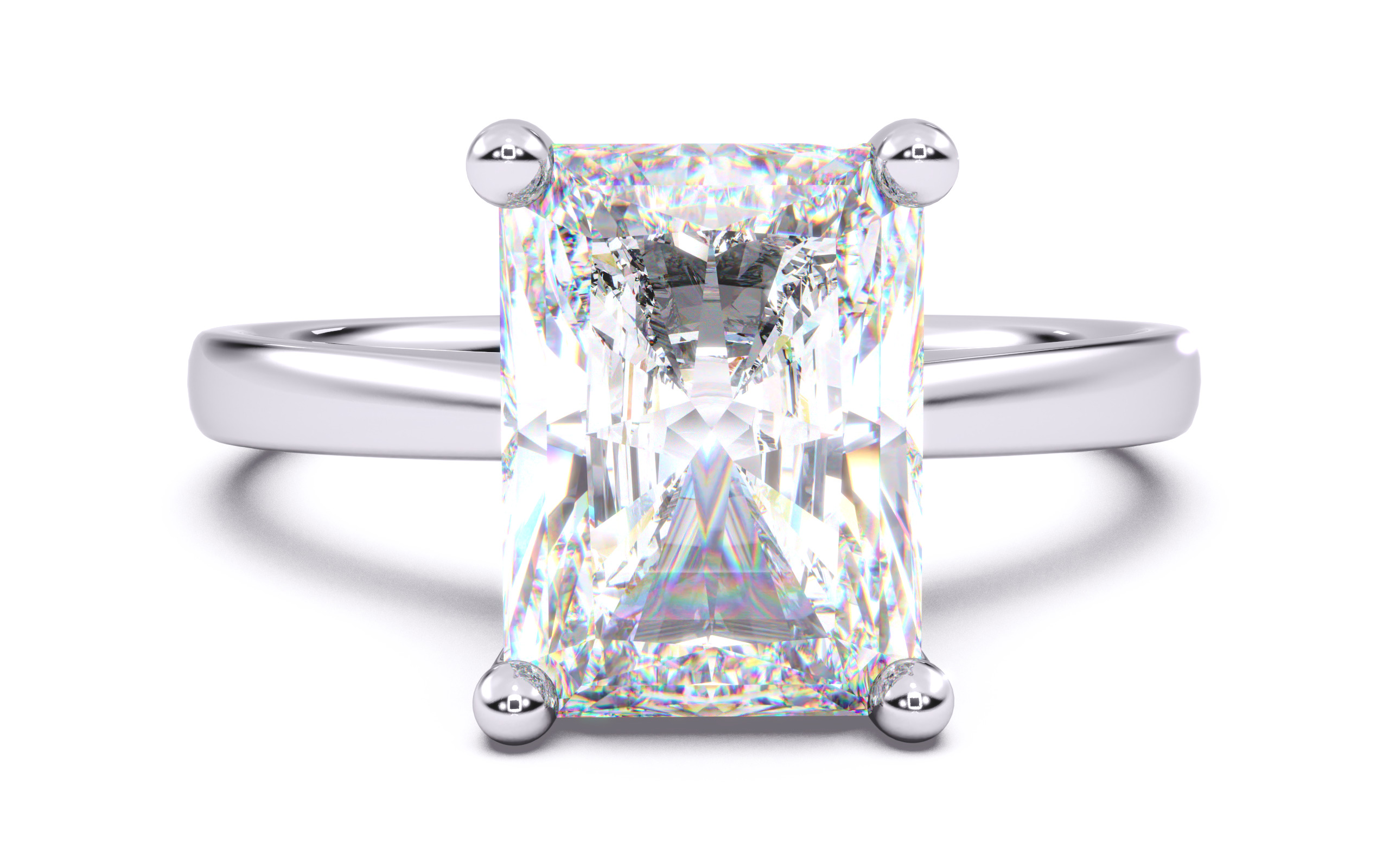 Radiant Diamond Solitaire Ring 3D print model 3D print model_18
